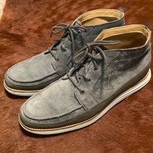 Mens Cole Haan Grand O.S. Grey suede boots. Size 8.5.